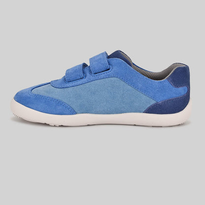 Kids Suede Velcro Trainer Blue - Inside