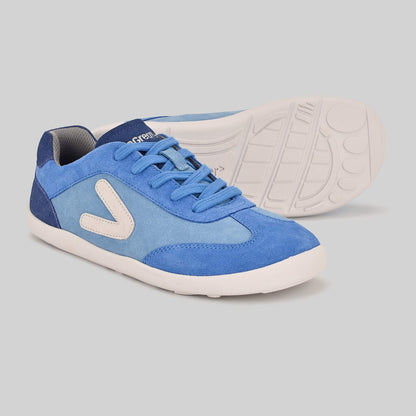 Kids Suede Trainer Blue - Pair Sole Showing