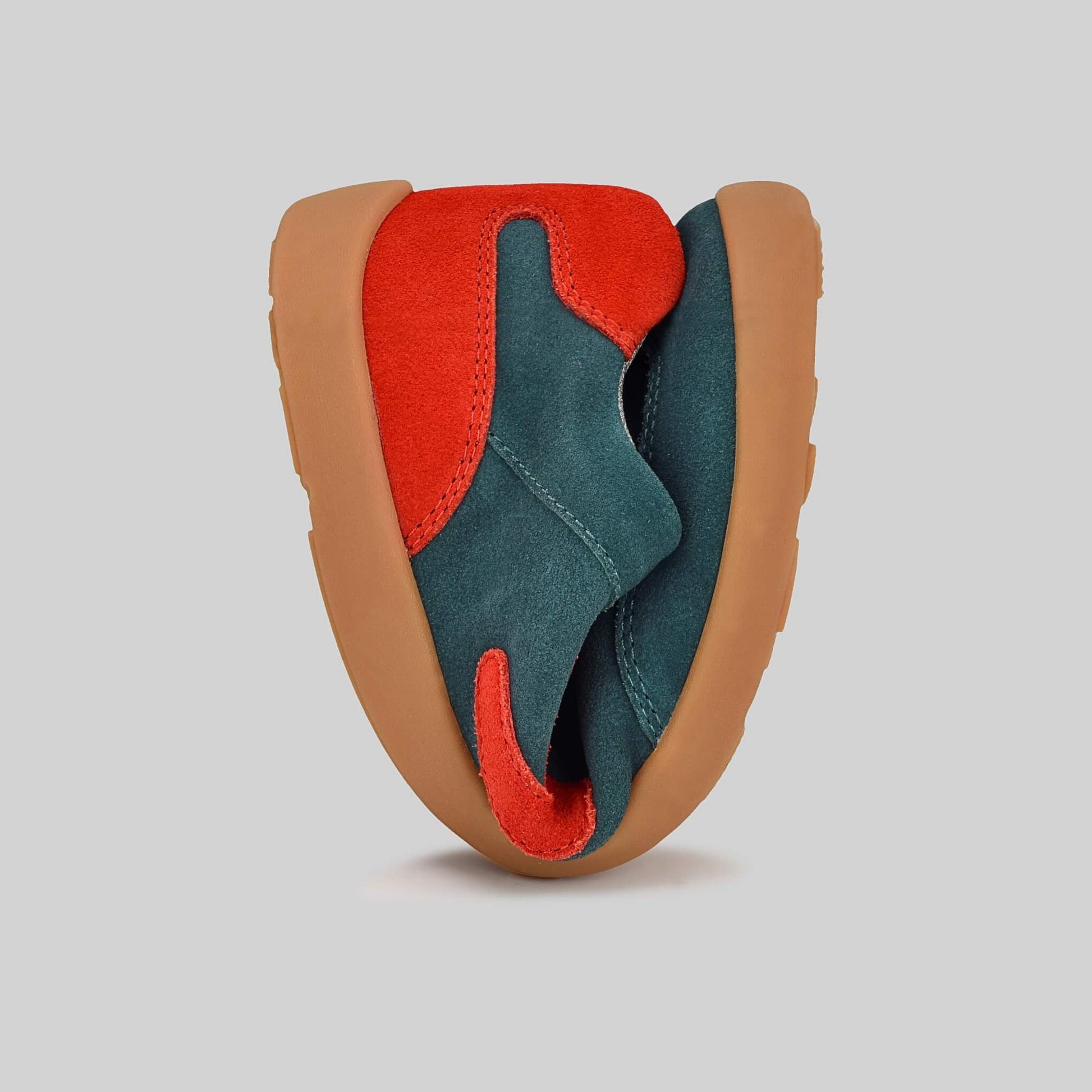 Kids Suede Trainer Green - Flexed