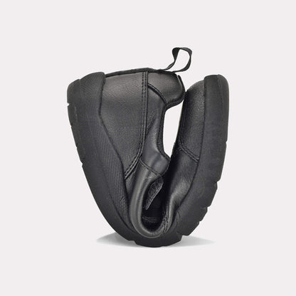 Boys Black Barefoot School Shoe - flexed