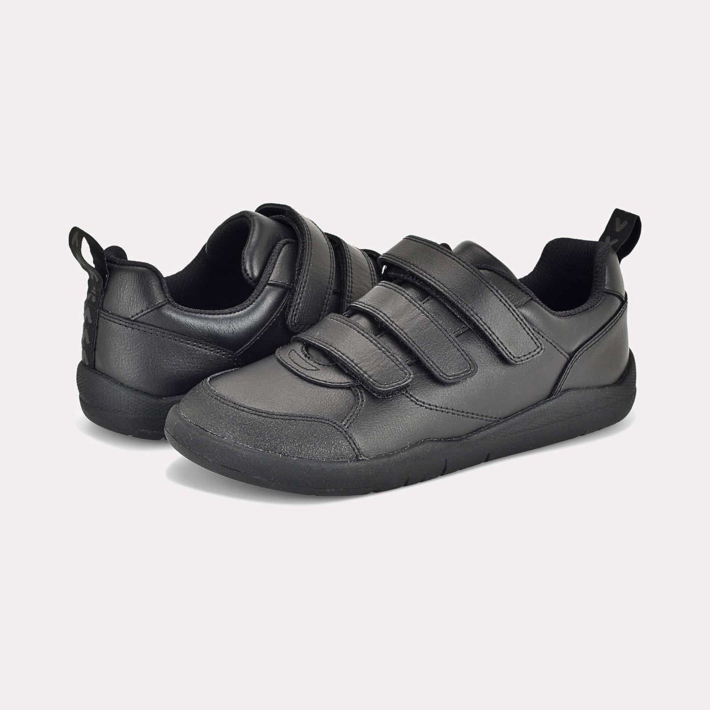 Boys Black Barefoot School Shoe - pair facing