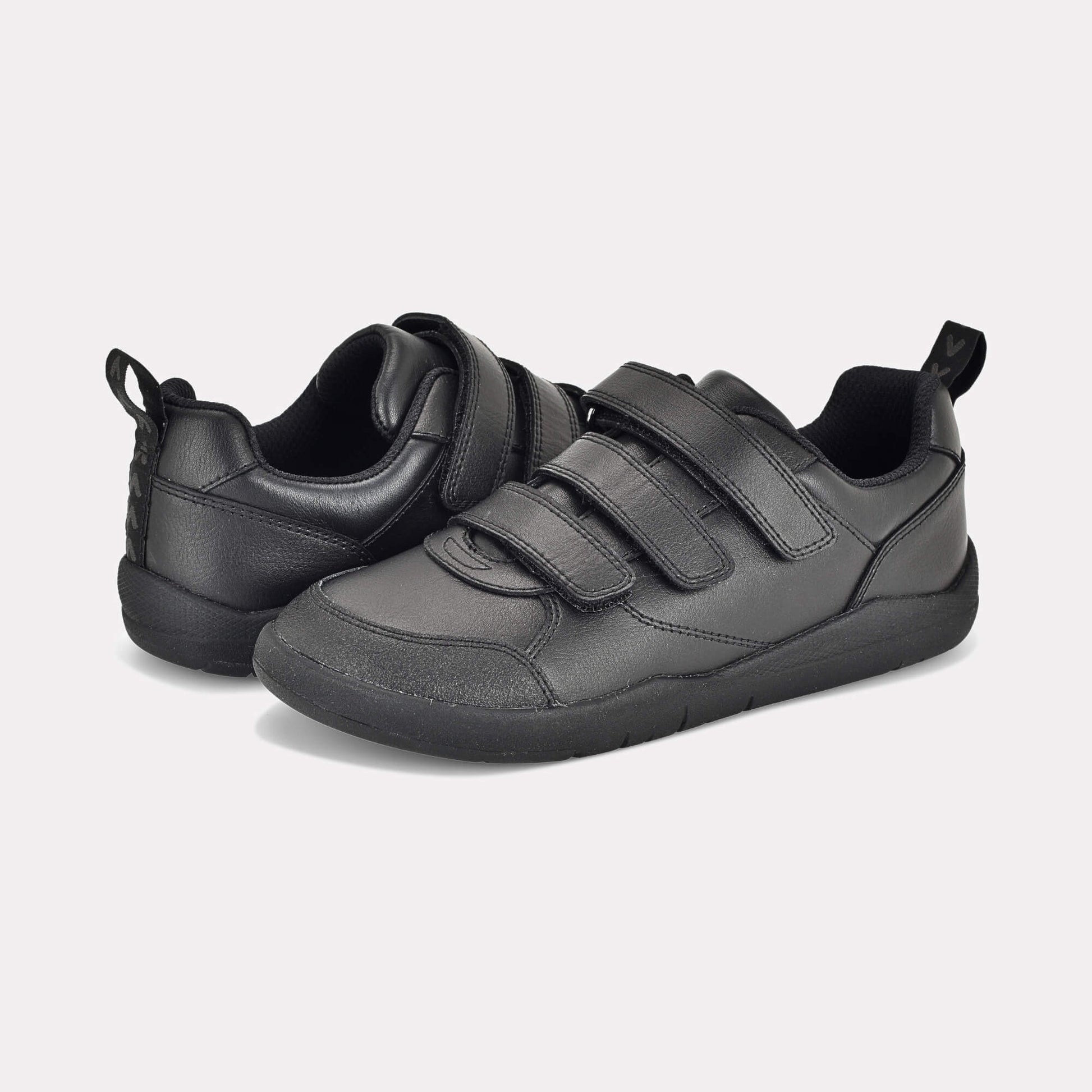 Boys Black Barefoot School Shoe - pair facing