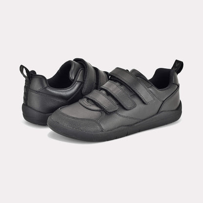 Boys Black Barefoot School Shoe - pair facing