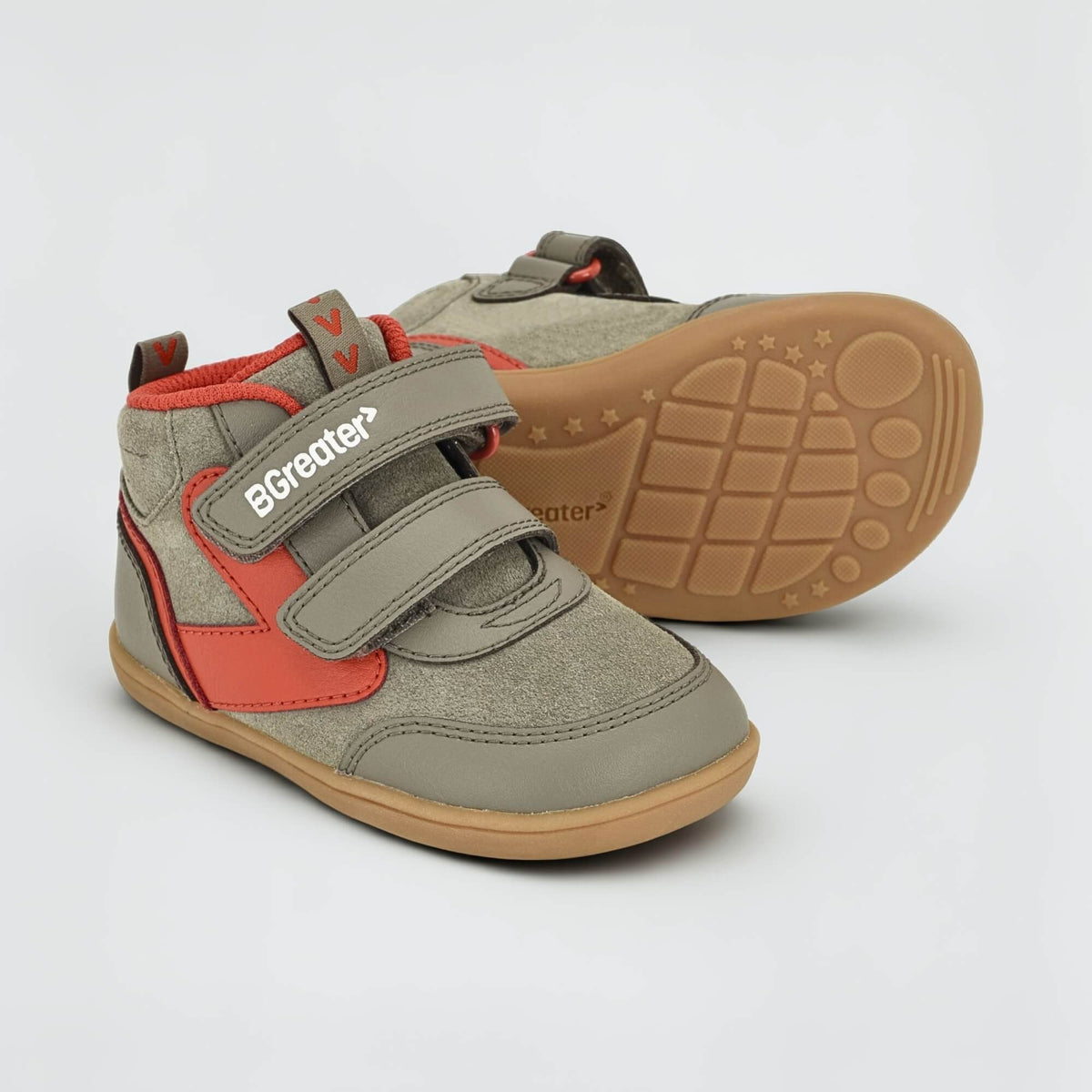 Sterry Brown Suede Toddler Trainer - pair with sole