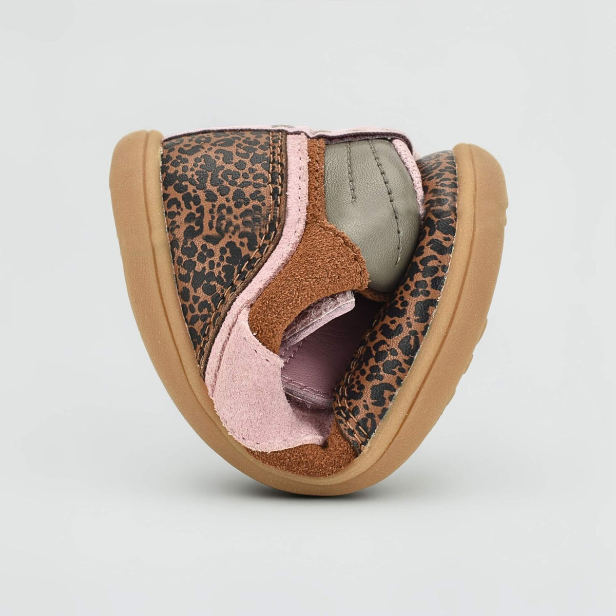 Sterry Leopard Suede Toddler Trainer - flexed