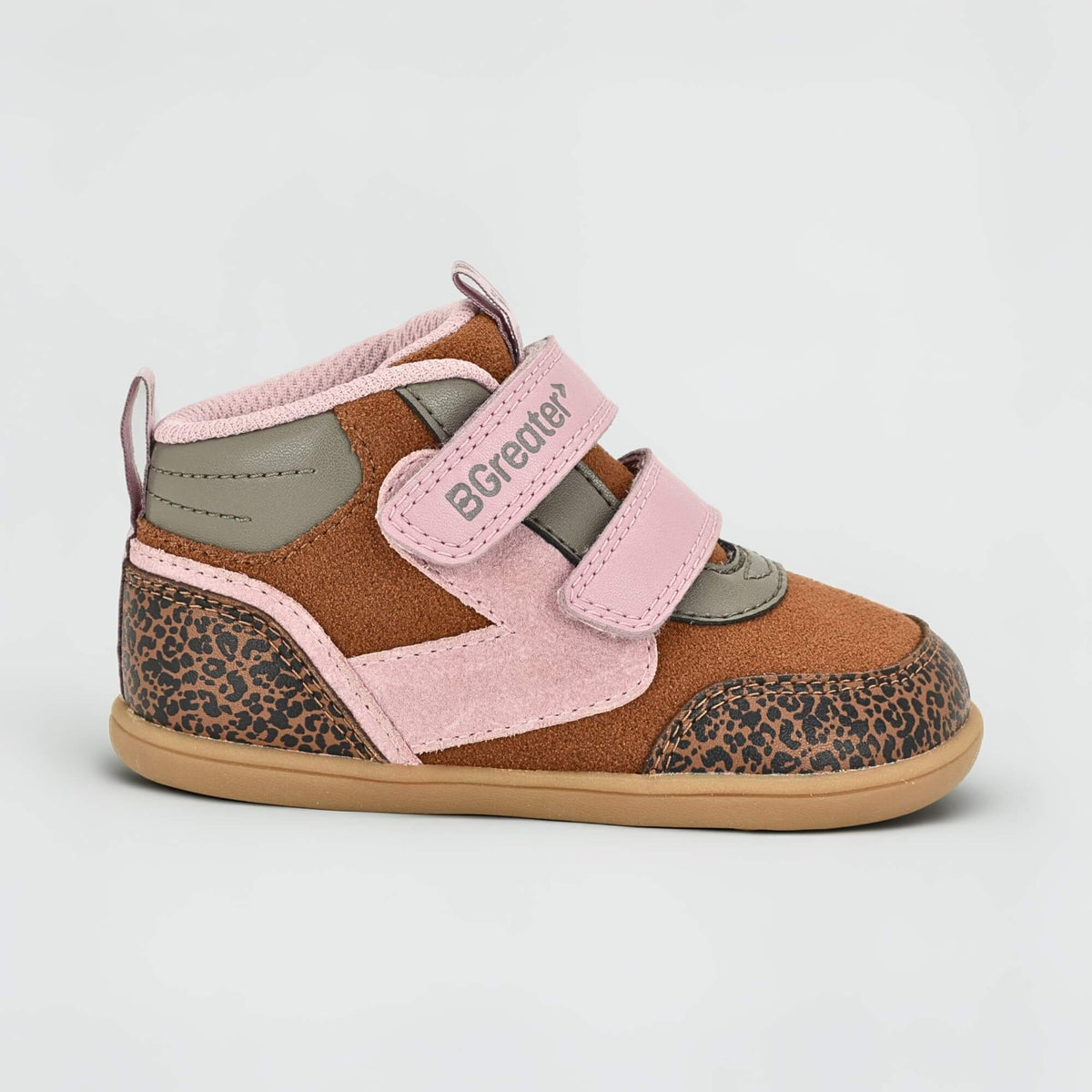 Sterry Leopard Suede Toddler Trainer - outside