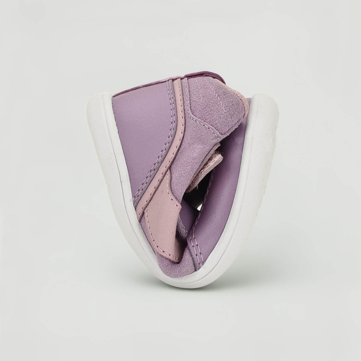 Sterry Purple Suede Toddler Trainer - flexed