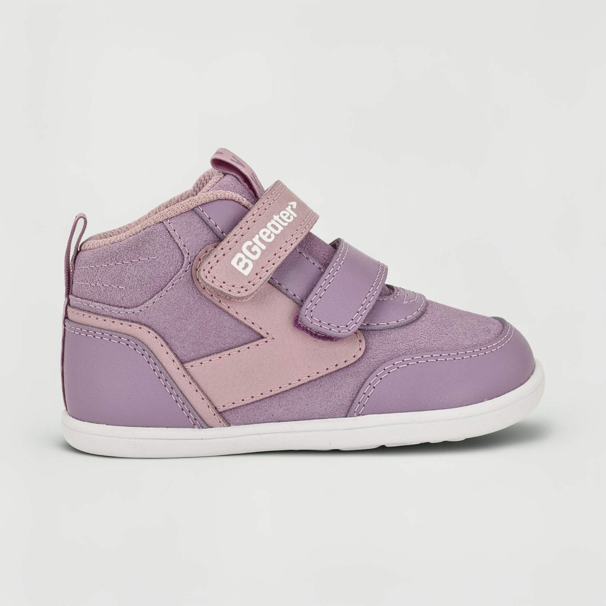 Sterry Purple Suede Toddler Trainer - outside