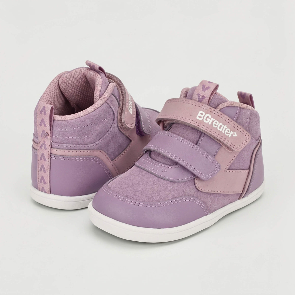 Sterry Purple Suede Toddler Trainer - pair facing