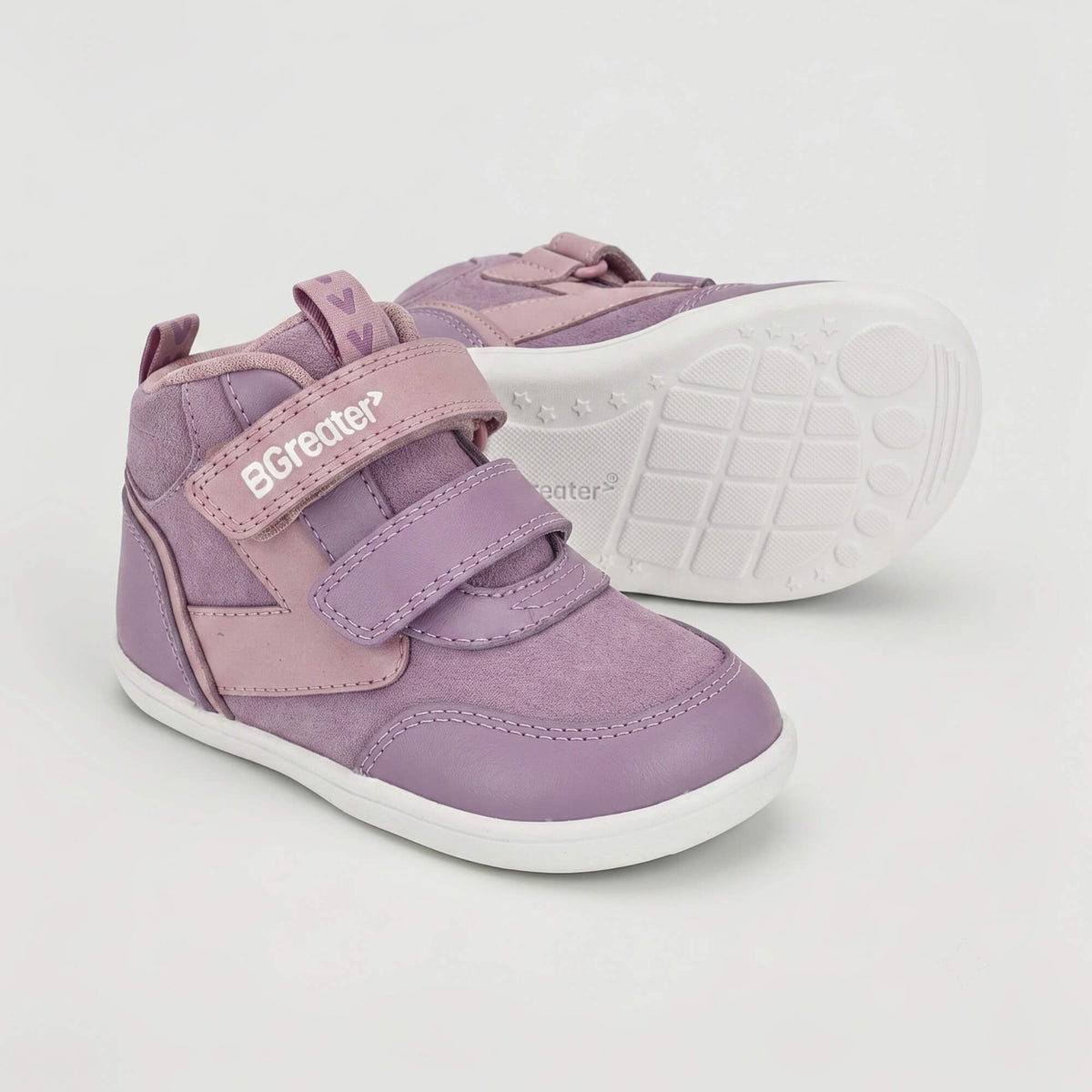 Sterry Purple Suede Toddler Trainer - pair with sole