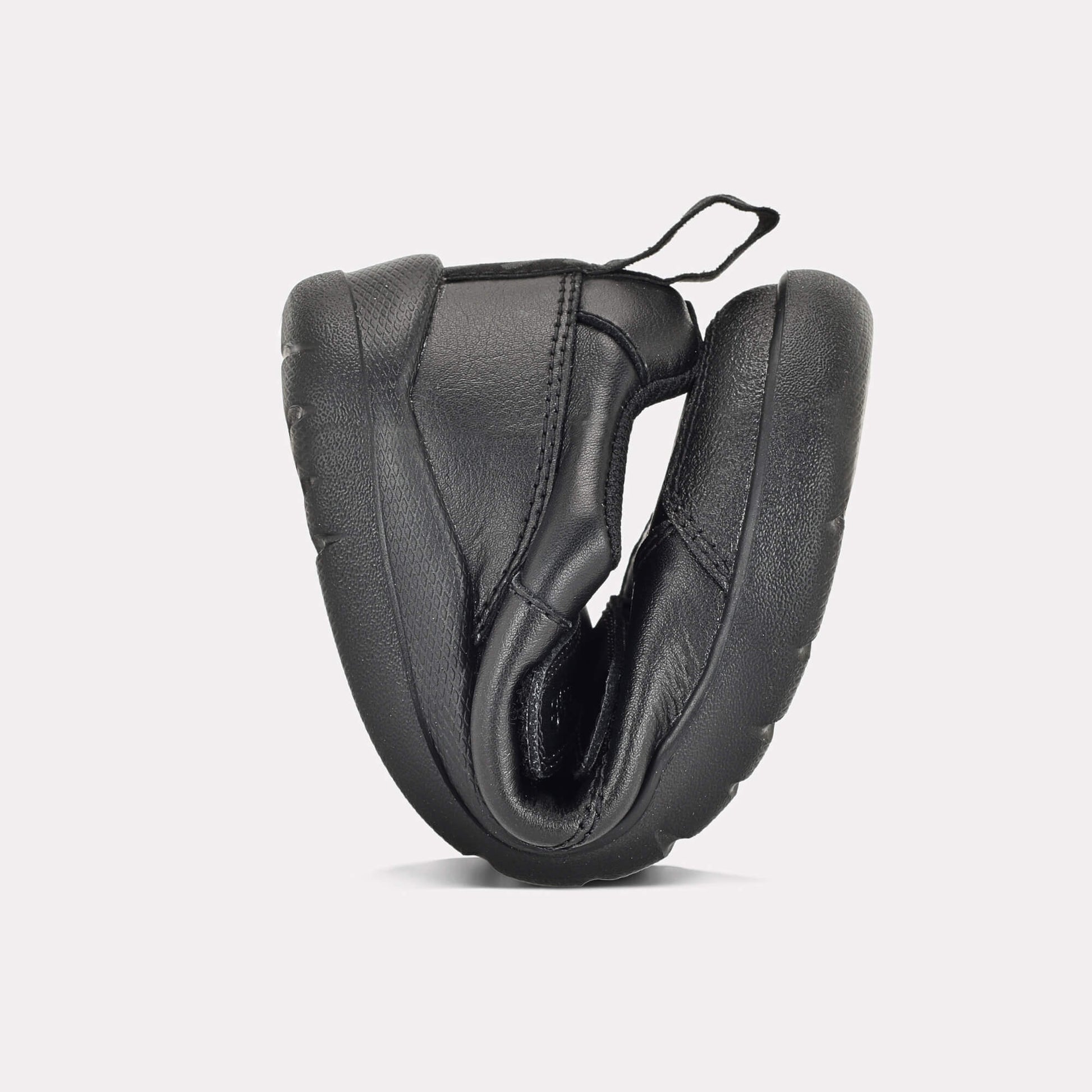 Boys Black Barefoot School Shoe - flexed