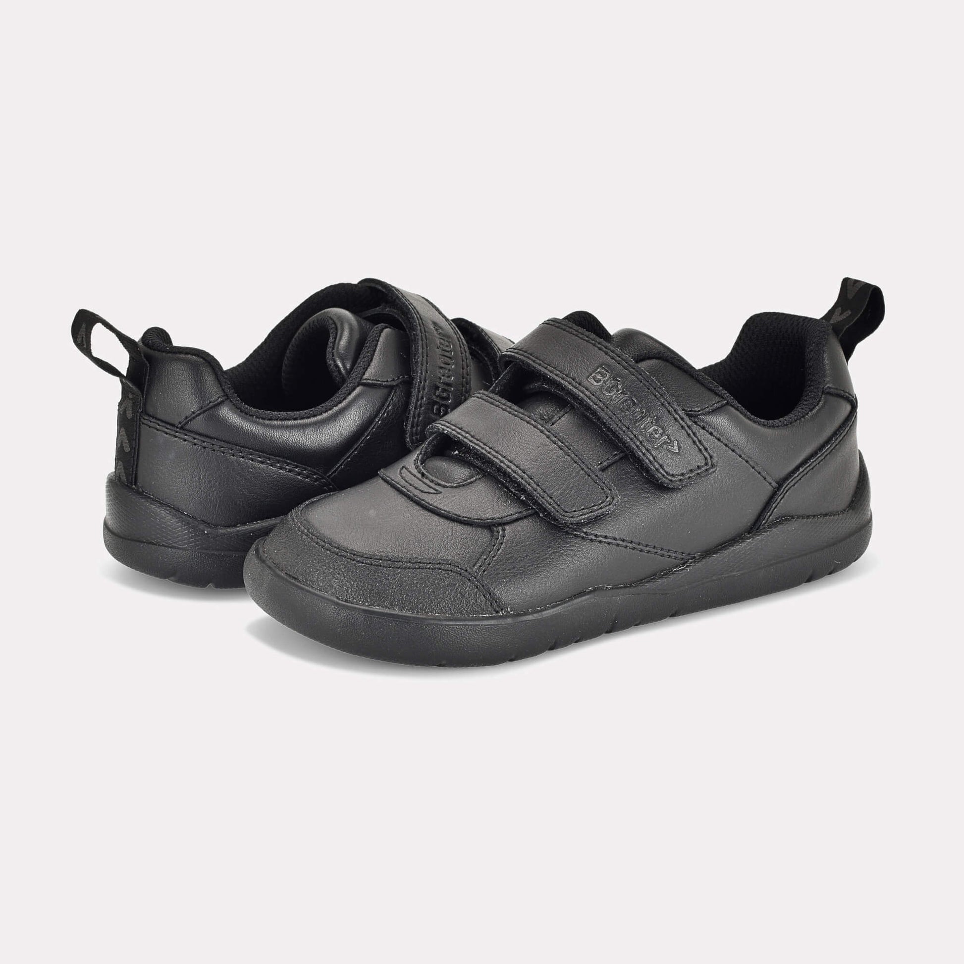 Boys Black Barefoot School Shoe - pair facing