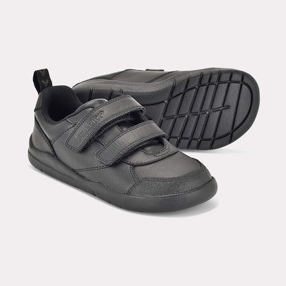 Boys Black Barefoot School Shoe - pair with sole